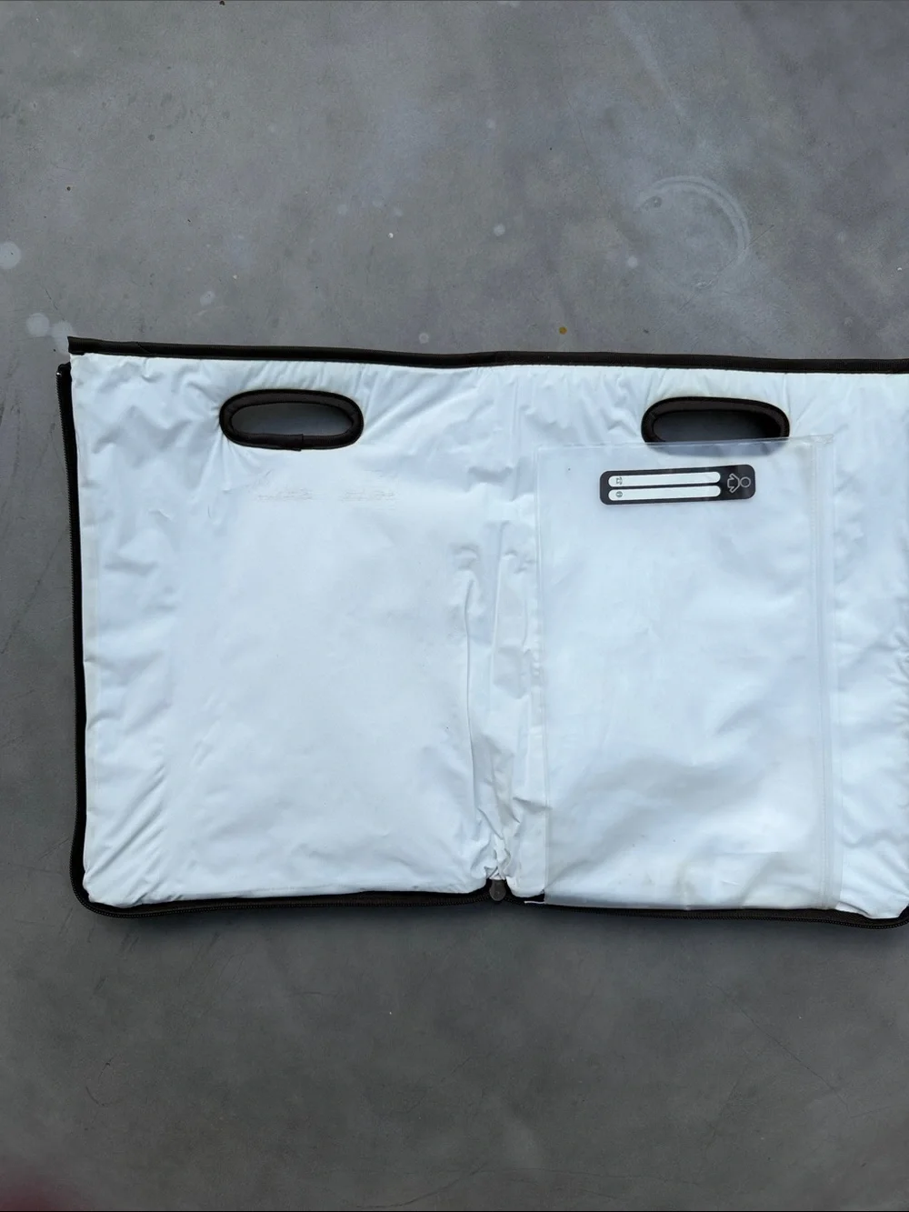 Carolina Herrera Beige and Brown Monogram Travel Changing Baby Mat
